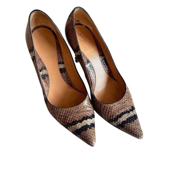 Sergio Rossi Pointed Pumps in Snakeskin Leather - Picture 1 of 5